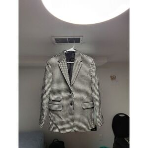 StudioSuits Mens 38R Bespoke Houndstooth Blazer Black White Hand Crafted New